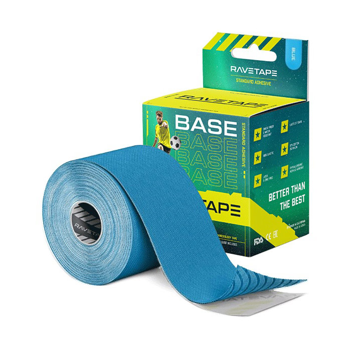 Кинезиотейп Ravetape Base RVTB-BLU-55 5см x 5м голубой.