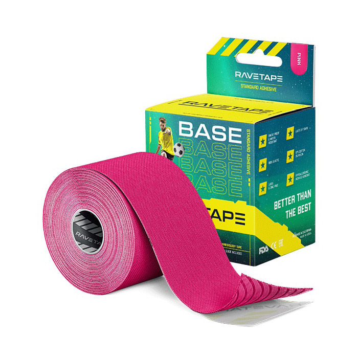 Кинезиотейп Ravetape Base RVTB-PNK-55 5см x 5м розовый.