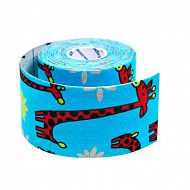 Кинезио тейп Bio Balance Tape 5см х 5м голубой/жирафы.